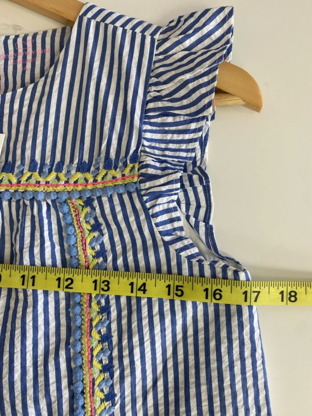 Vineyard vines seersucker dress girls size 14 NWT